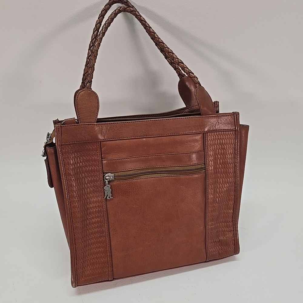 Vintage America Angel Leather Purse Style 9707 With Braided Handles‎
